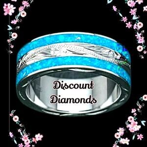 Blue Opal Cocktail Ring on 925 Sterling Silver 